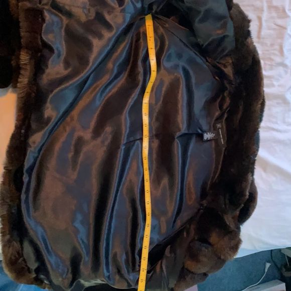 INC Black and Brown fuax fur coat - Picture 7 of 7